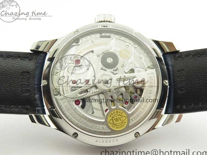 MIROTIME 0521 Affordable Portuguese Real PR Real Annual Calendar IW5035 ZF 1:1 Best Edition White Dial Blue Markers on Blue Leather Strap A 7143